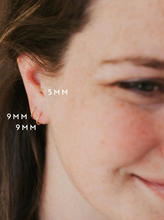 Load image into Gallery viewer, HELLO ADORN TINY HOOPS | SILVER + GOLD