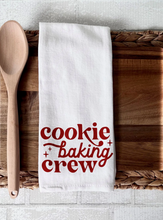Load image into Gallery viewer, cookie baking crew holiday tea towel
