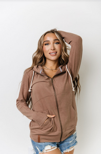 AA fawn fleece full zip-up hoodie | 3xl