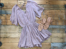 Load image into Gallery viewer, lilac flowy romper