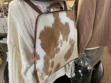 Load image into Gallery viewer, tan cowhide leather backpack