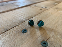 Load image into Gallery viewer, NATURAL GREEN TURQUOISE STUD EARRINGS