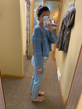 Load image into Gallery viewer, blue grid sweater