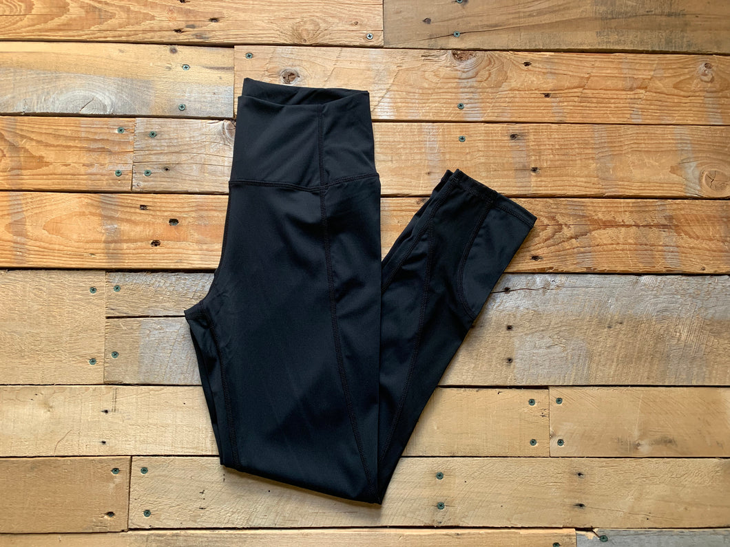 black leggings with mesh panels