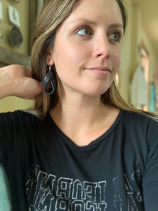 double hoop leather earrings | 3 colors