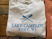 Load image into Gallery viewer, LAKE CAMELOT WHITE CROPPED CORDED SWEATSHIRT