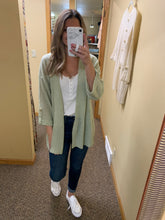 Load image into Gallery viewer, button back lightweight cardigan | sage+natural | s-3xl