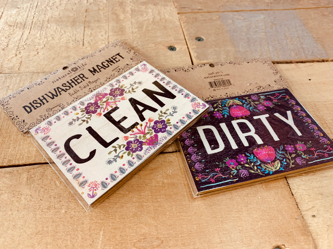 natural life clean/dirty dishwasher magnet