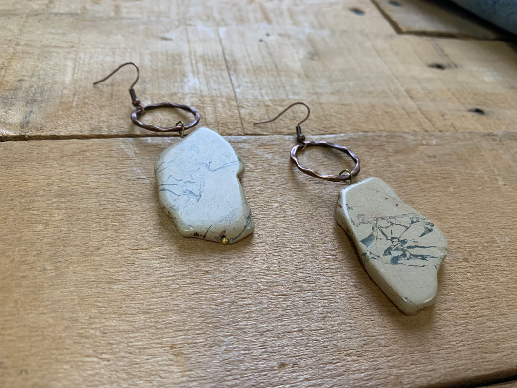 aqua terra chunky stone earrings