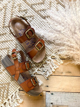Load image into Gallery viewer, blowfish brown buckle platform sandal