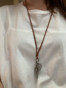 coin + leather necklace
