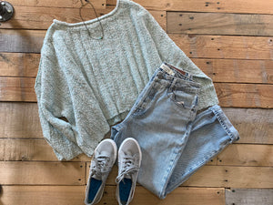 two-tone mint sweater