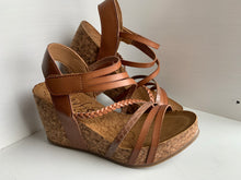 Load image into Gallery viewer, blowfish natural strappy wedge sandal