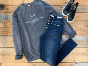 lake arrowhead charcoal corded sweatshirt