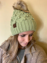 Load image into Gallery viewer, cc handmade dot pom beanie with fleece lining | 6 colors