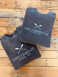lake arrowhead charcoal corded sweatshirt