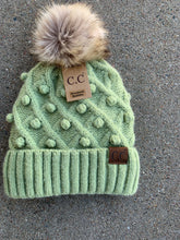 Load image into Gallery viewer, cc handmade dot pom beanie with fleece lining | 6 colors